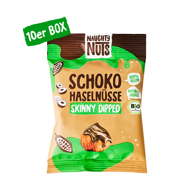 Bio Schoko-Haselnüsse (skinny dipped) - 10er Box
