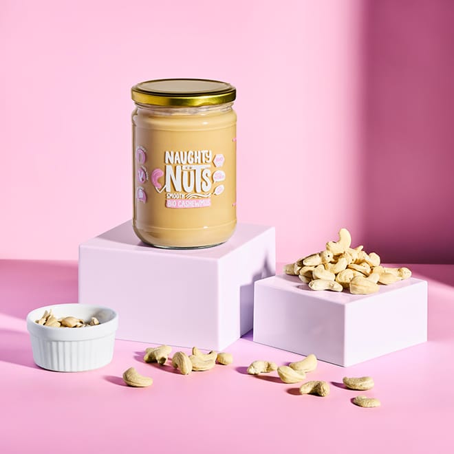 Naughty Nuts Nussbutter Bio Cashewmus Smooth (500g Glas)