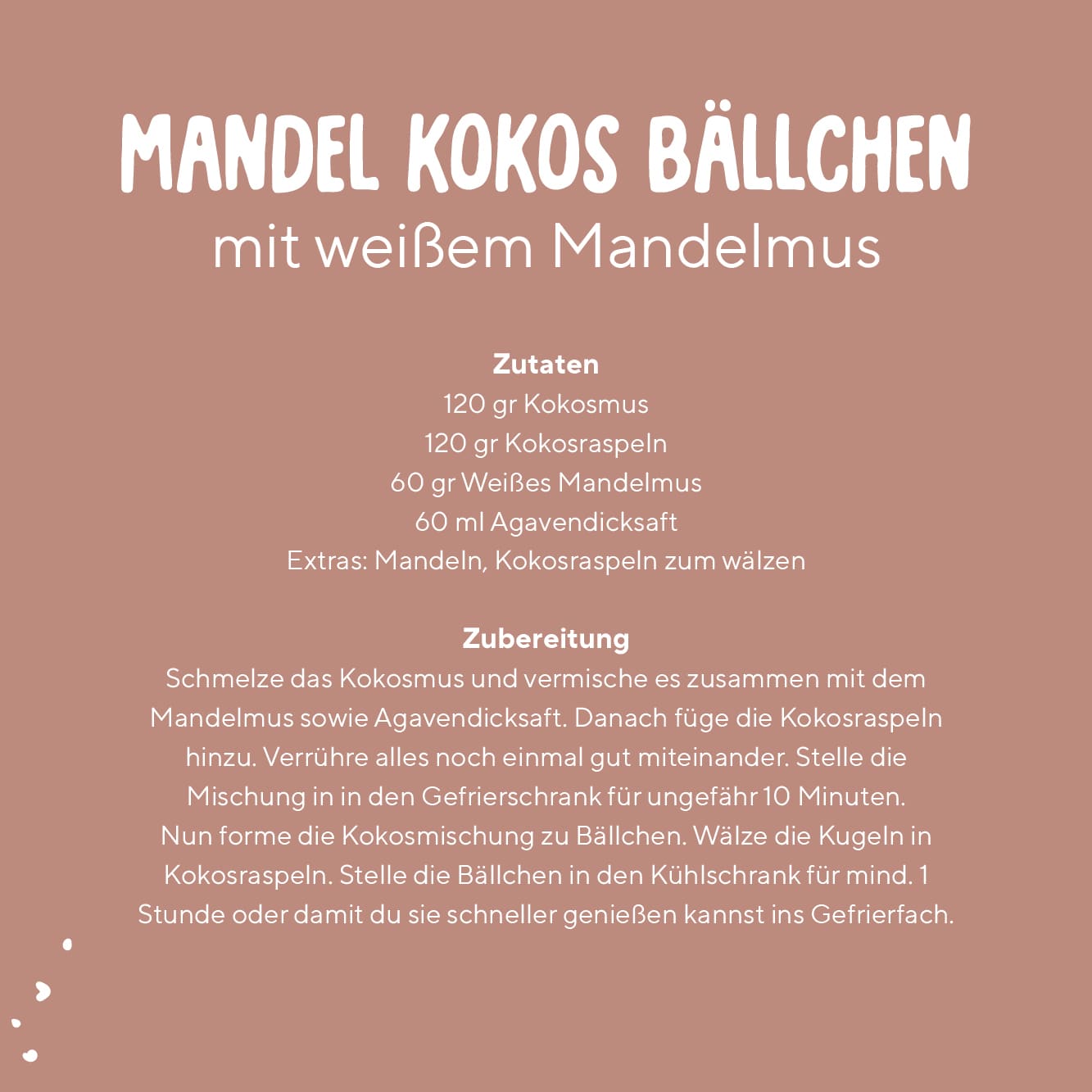 Rezept für Mandel-Kokos-Bällchen mit Bio Weißem Mandelmus
