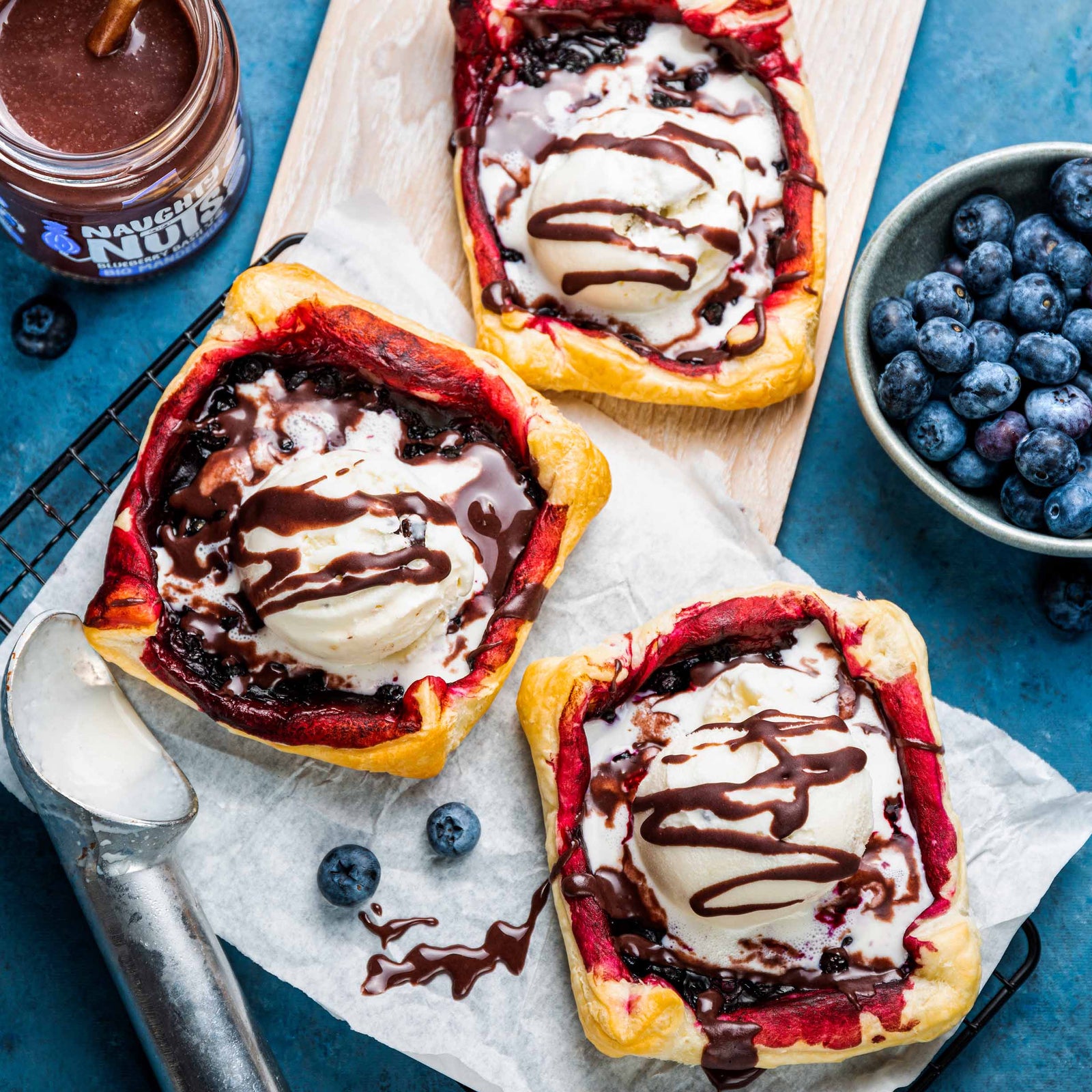 Veganer Blueberry Blätterteig