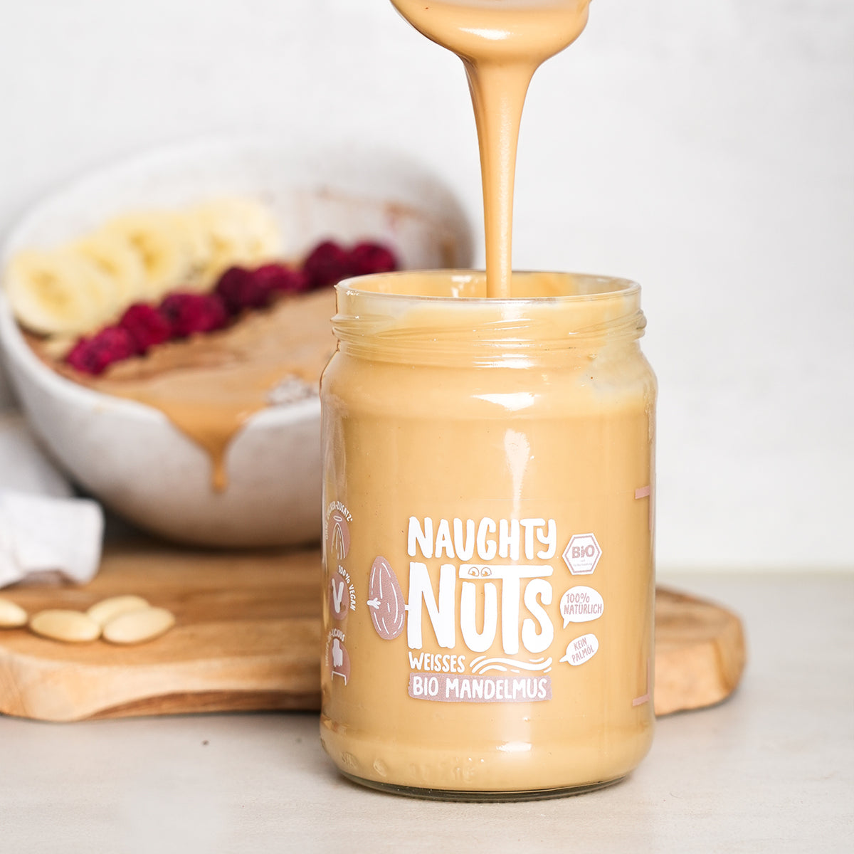 Bio Weißes Mandelmus (500g Glas)