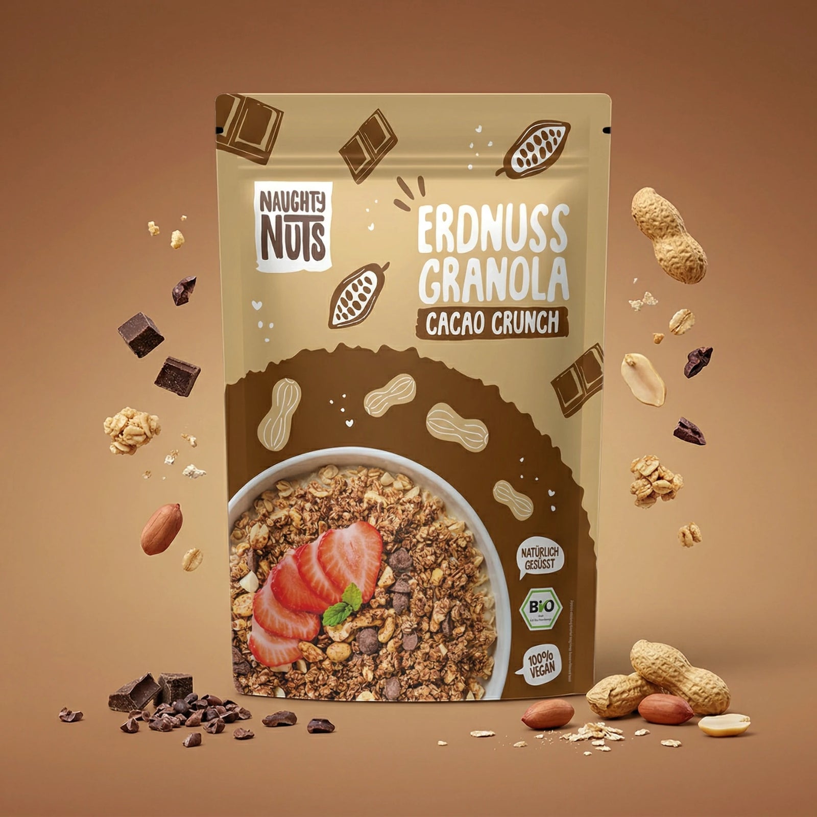 Bio Erdnuss Granola Schoko