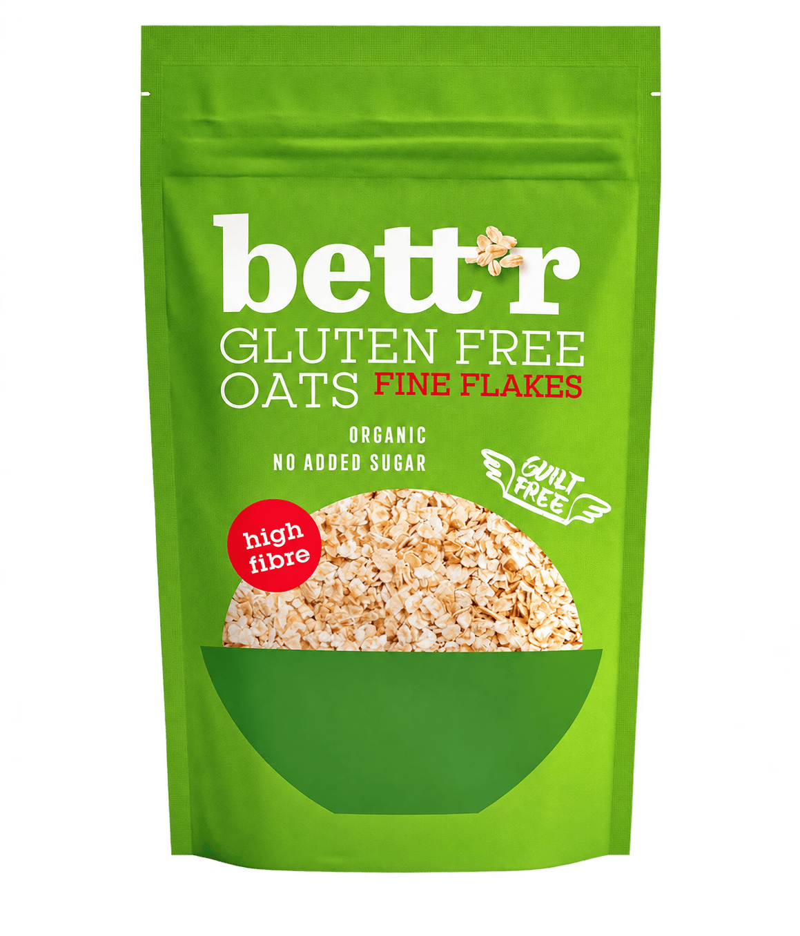 Bett'r Organic Essentials Bio Glutenfreie Feine Haferflocken – freigestellt