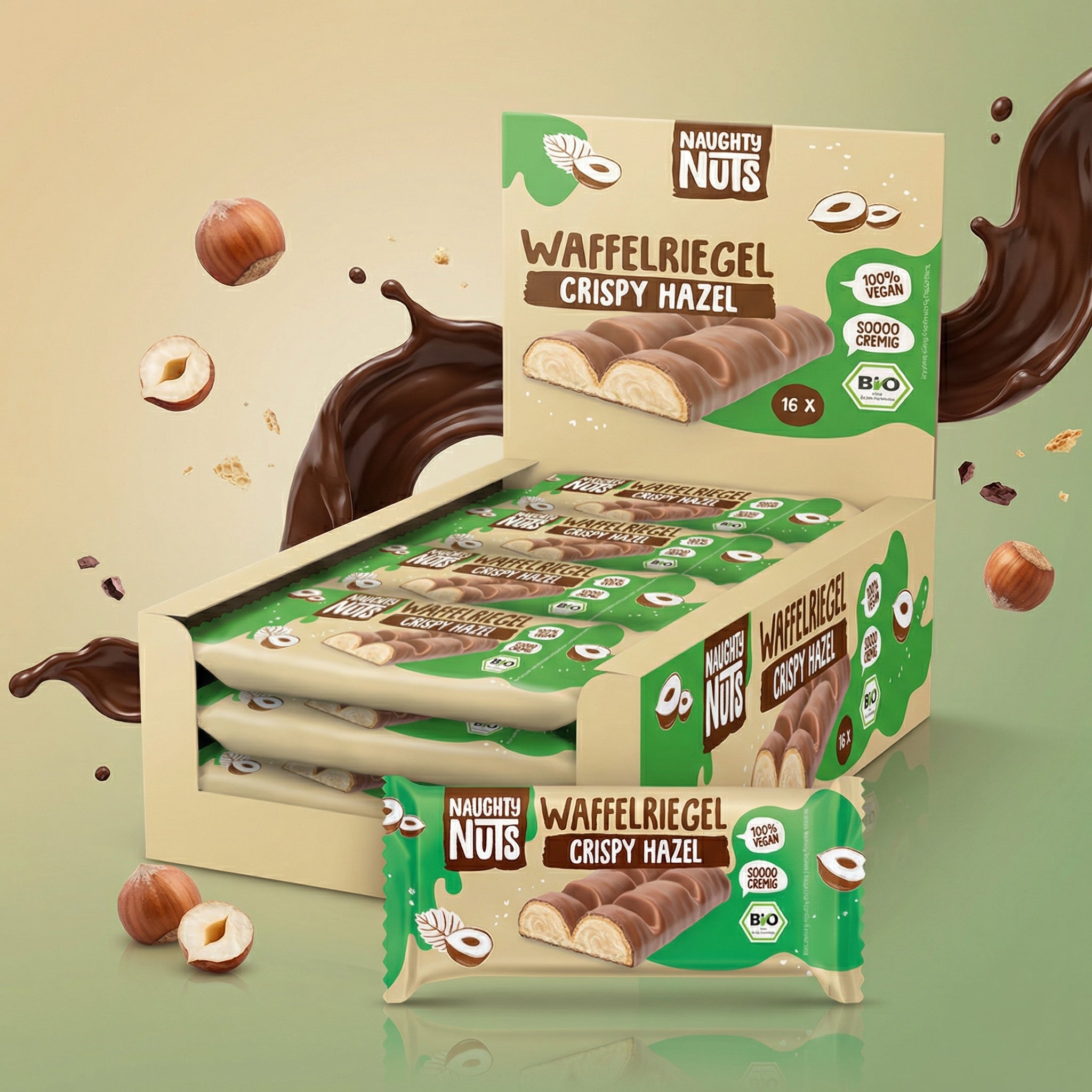Bio Schoko-Waffelriegel Crispy Hazel
