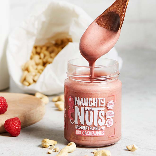 Bio Cashewmus Raspberry Rumble – Fruchtig & Cremig | Naughty Nuts